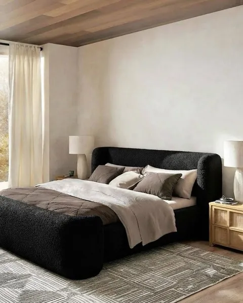 Alara Bed Set - Headboard & Base — Black