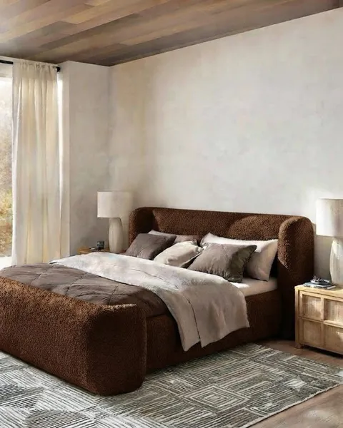 Alara Bed Set - Headboard & Base — Brown