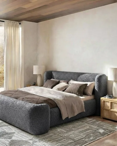 Alara Bed Set - Headboard & Base — Gray