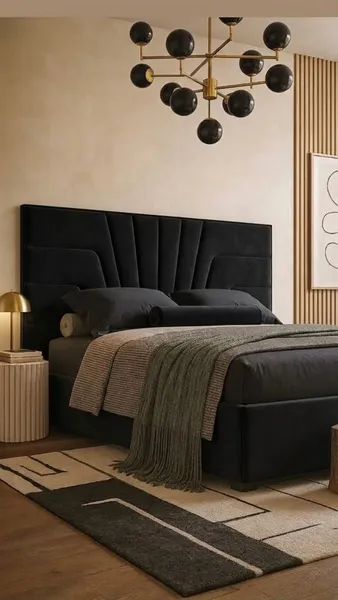 Feno Bed Set - Headboard & Base — Black