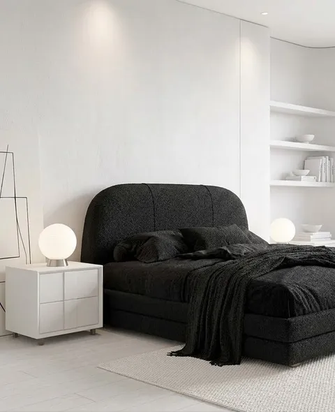The Nyx Bed Set - Head Board & Base — Black