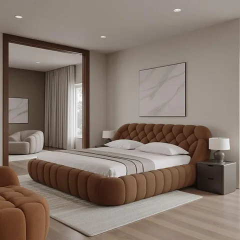 Ciaro Bed Set - Headboard & Base — Brown