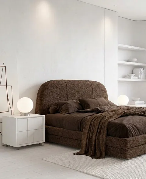 The Nyx Bed Set - Head Board & Base — Brown