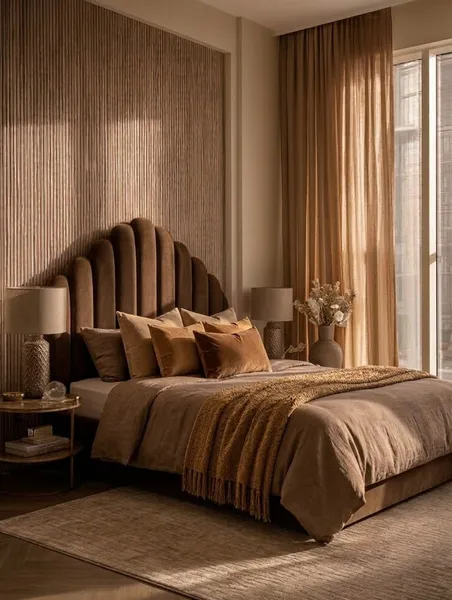 Raine Bed Set - Headboard & Base — Brown