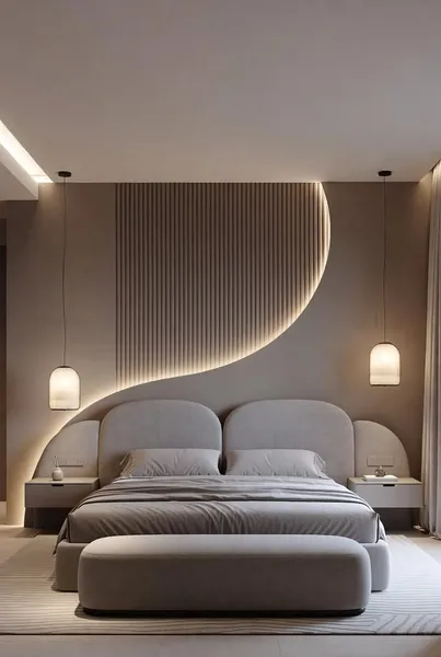 Orya Bed Set - Headboard & Base — Gray