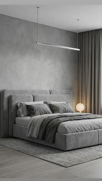 Vesper Bed Set - Headboard & Base — Gray