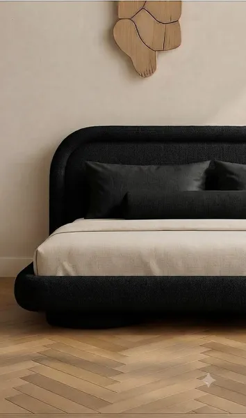 Largo Bed Set - Headboard & Base — Black