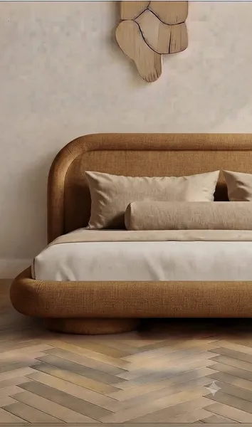 Largo Bed Set - Headboard & Base — Brown
