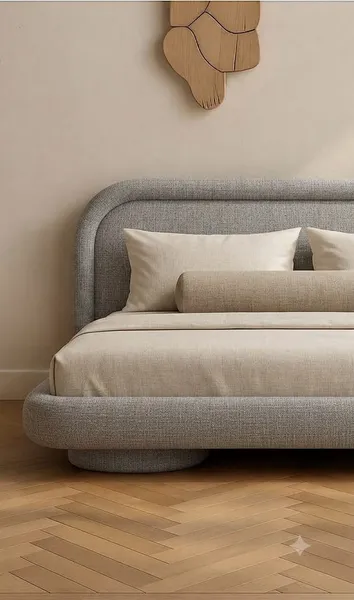 Largo Bed Set - Headboard & Base — Gray