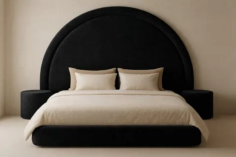 Reba Bed Set - Headboard & Base — Black