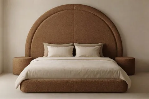 Reba Bed Set - Headboard & Base — Brown