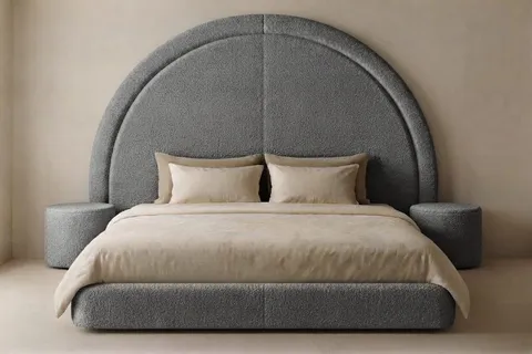 Reba Bed Set - Headboard & Base — Gray