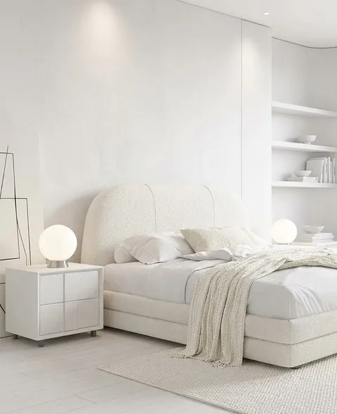The Nyx Bed Set - Head Board & Base — White