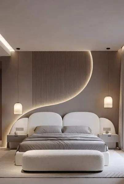 Orya Bed Set - Headboard & Base — White