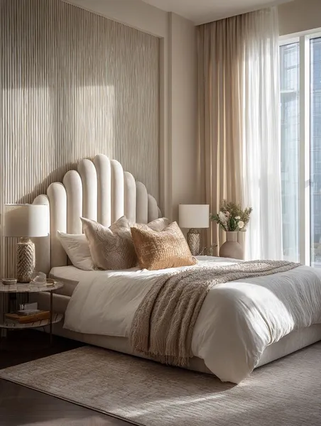 Raine Bed Set - Headboard & Base — White