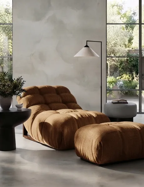 The Tara Set (Chair and Ottoman) — Brown