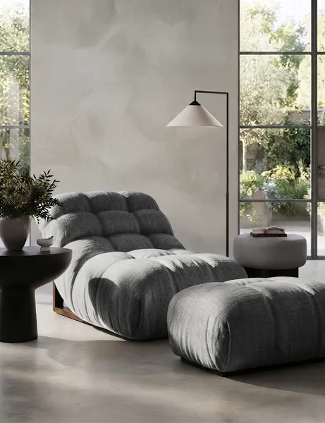 The Tara Set (Chair and Ottoman) — Gray
