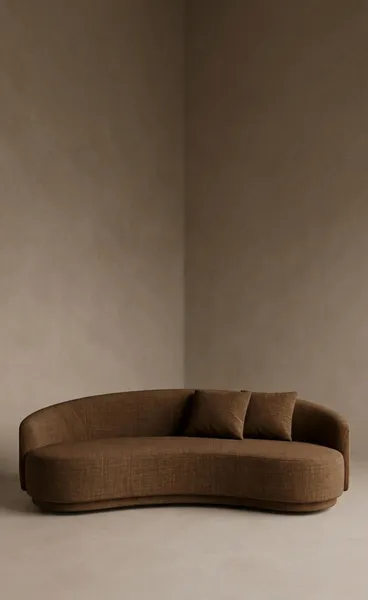 The Cloud Curved Sofa — Brown