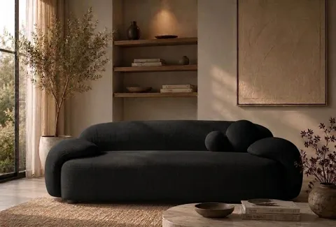 Sculpted Modern Sofa — Black