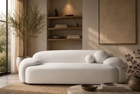 Sculpted Modern Sofa — White