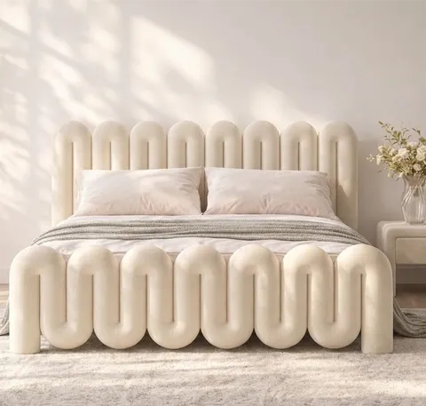 Arcadia Bed Set - Headboard & Base — view 2