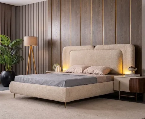 Yasmin Bed Set - Headboard & Base — view 2